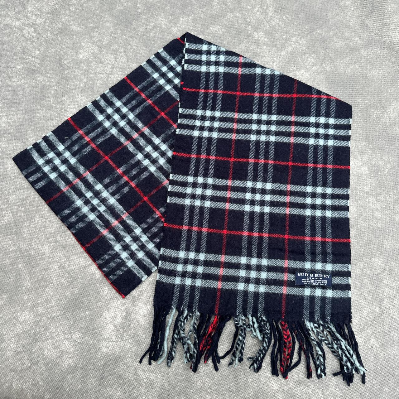 Vintage Burberry nova check cashmere scarf Dark