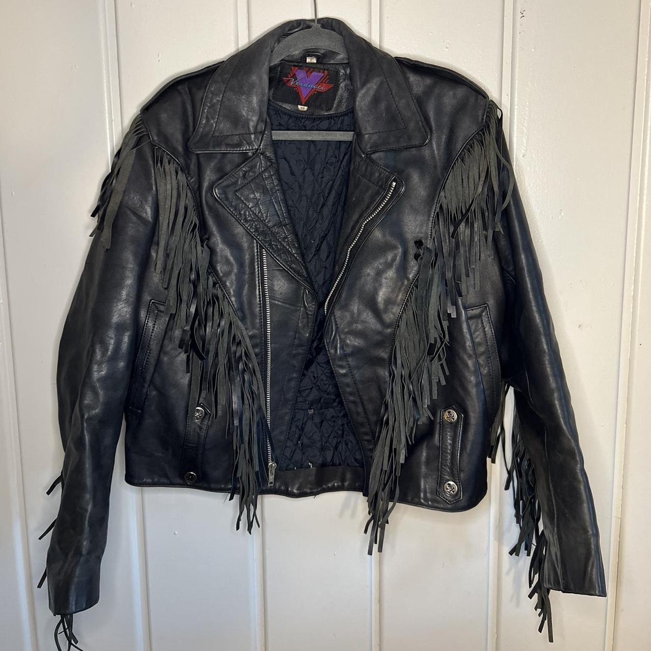 Deals Verducci Fringe and Skull Leather Jacket