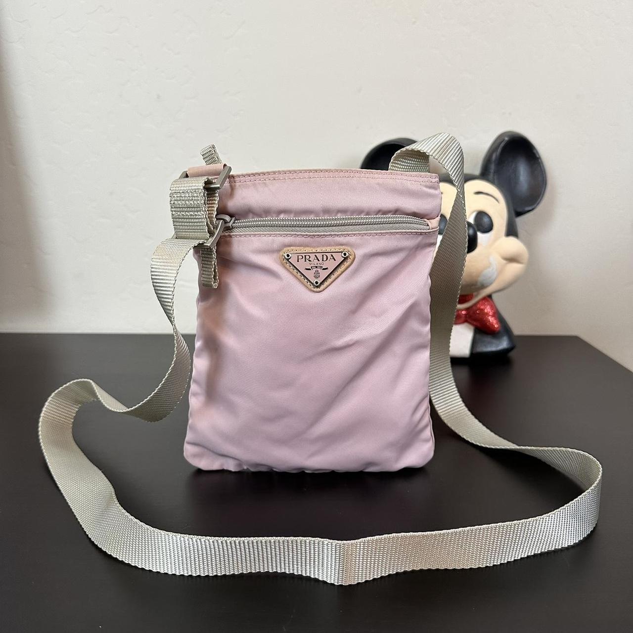 Prada vela nylon crossbody bag in pink 8 x 6' - Depop