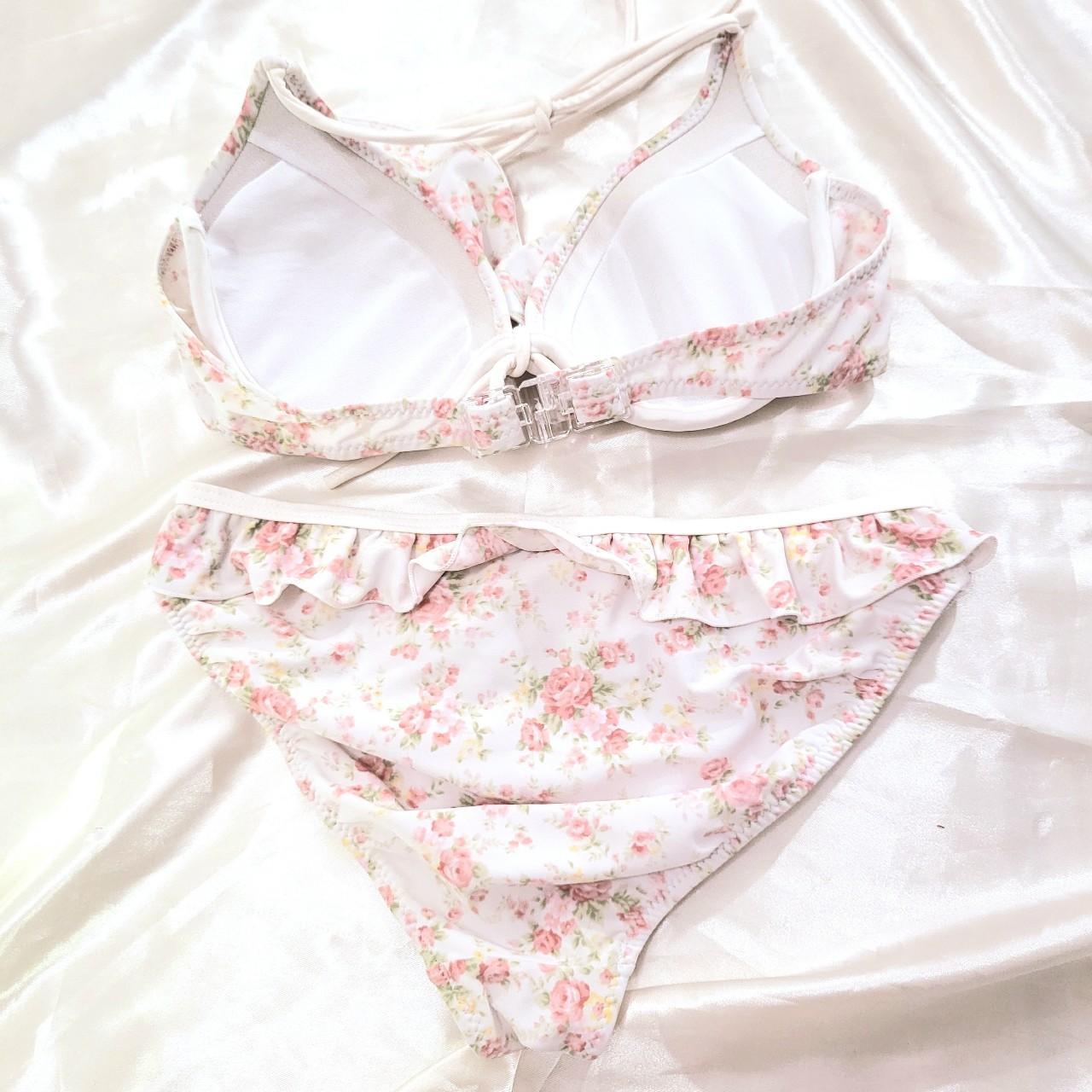 liz lisa pink floral bikini set