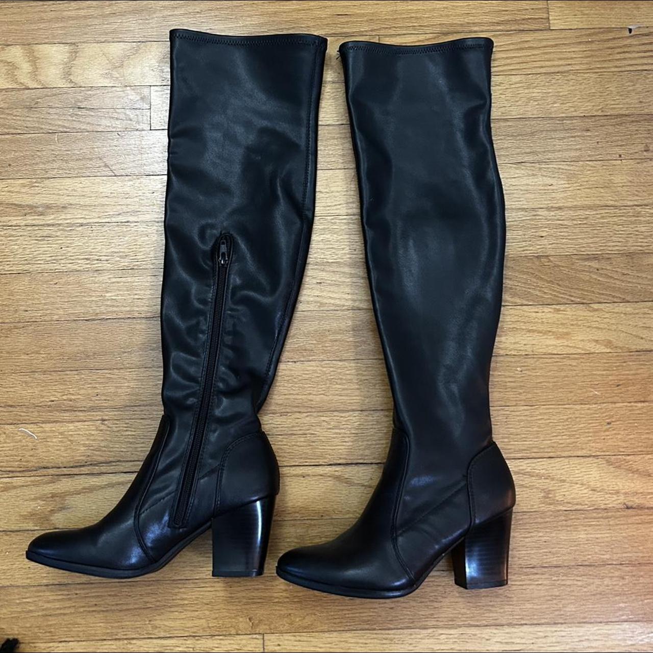 vintage thigh high leather boots #90s #y2k... - Depop
