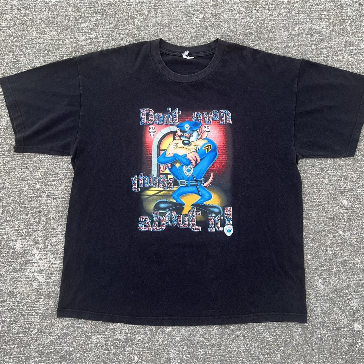 Vintage 90s Looney Tunes Taz Tasmanian Devil Police... - Depop