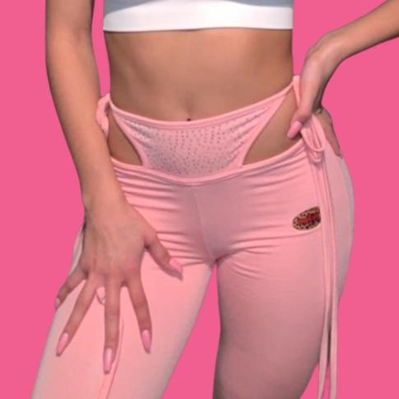 OMIGHTY PINK G STRING FLARE PANTS the iconic and... Depop