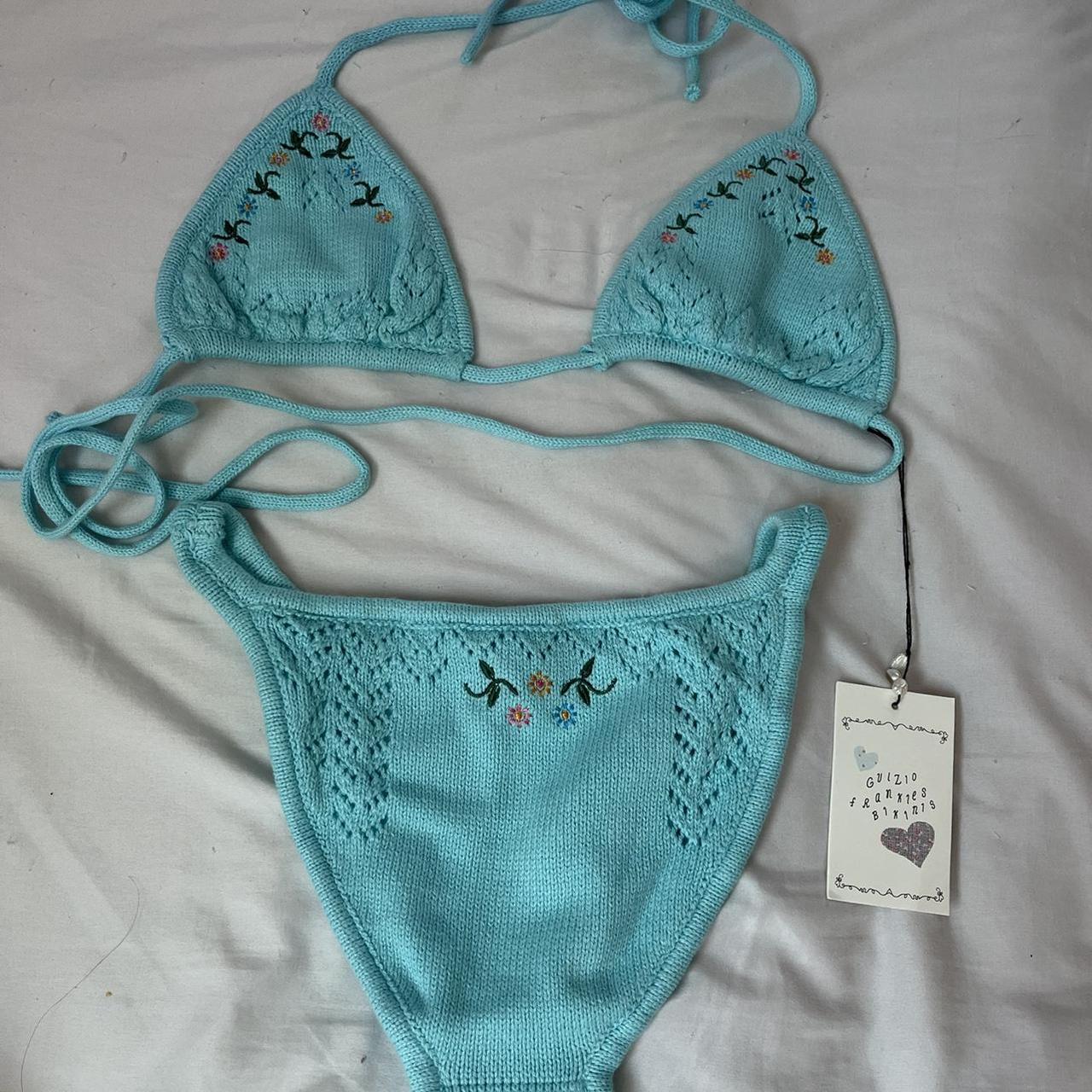 Turquoise Crochet Bikini Top