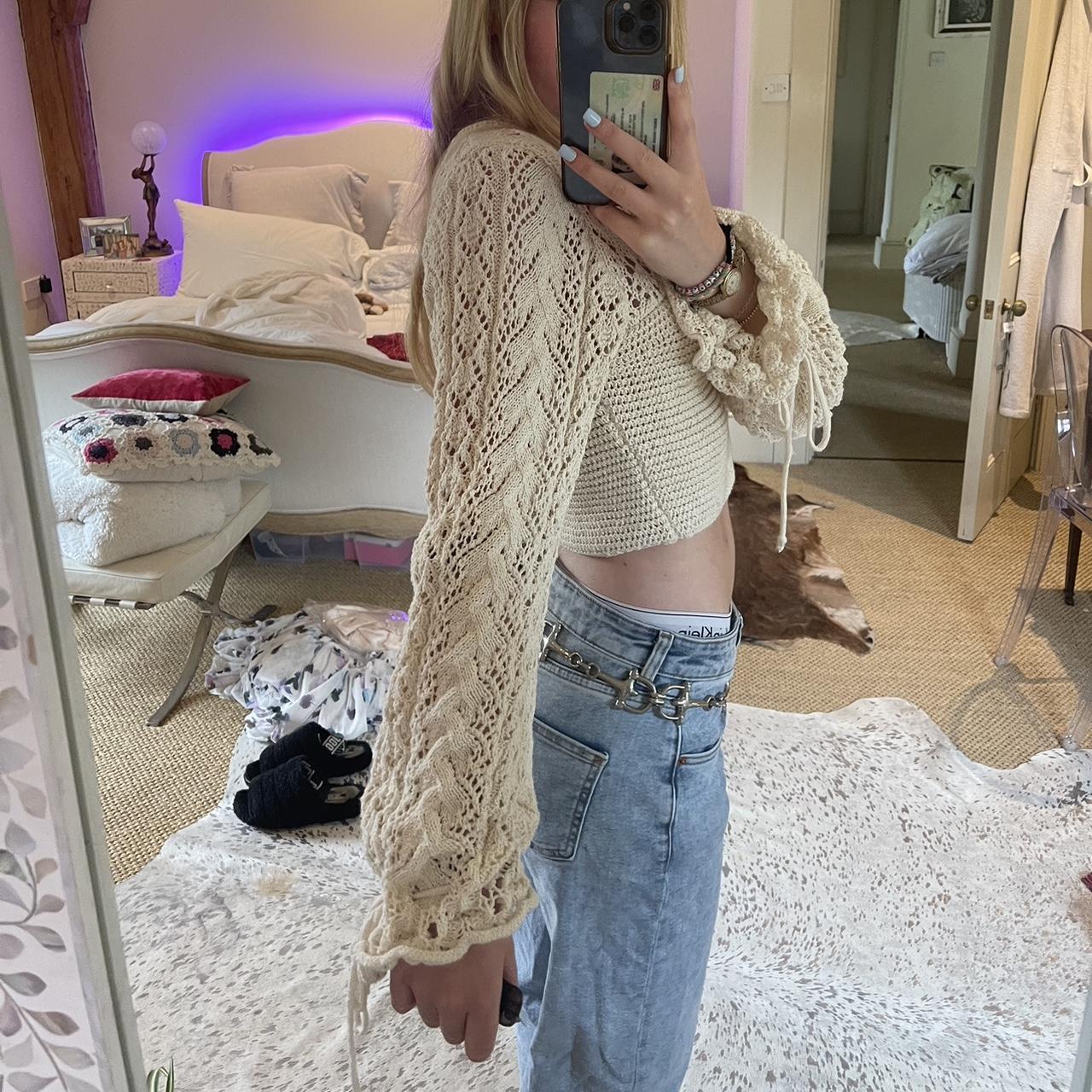 Zara crochet top jumper Balloon style sleeves Can Depop