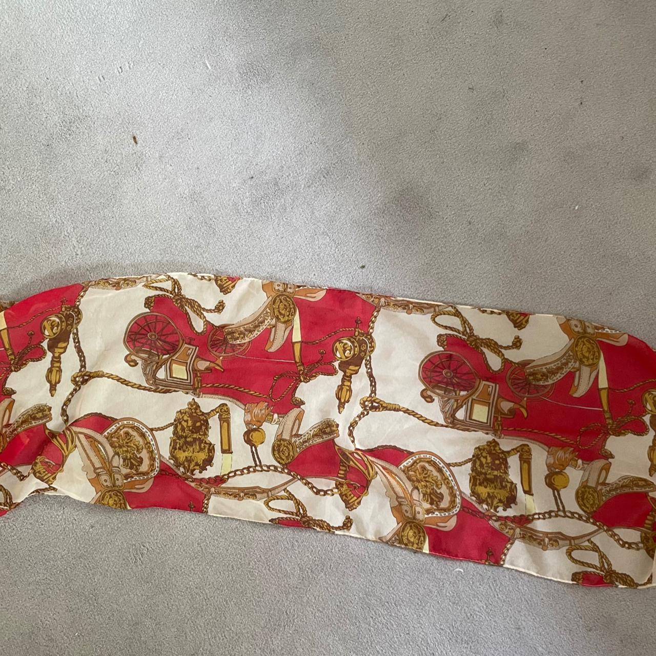 red and gold scarf - can be worn as a top, on the... - Depop