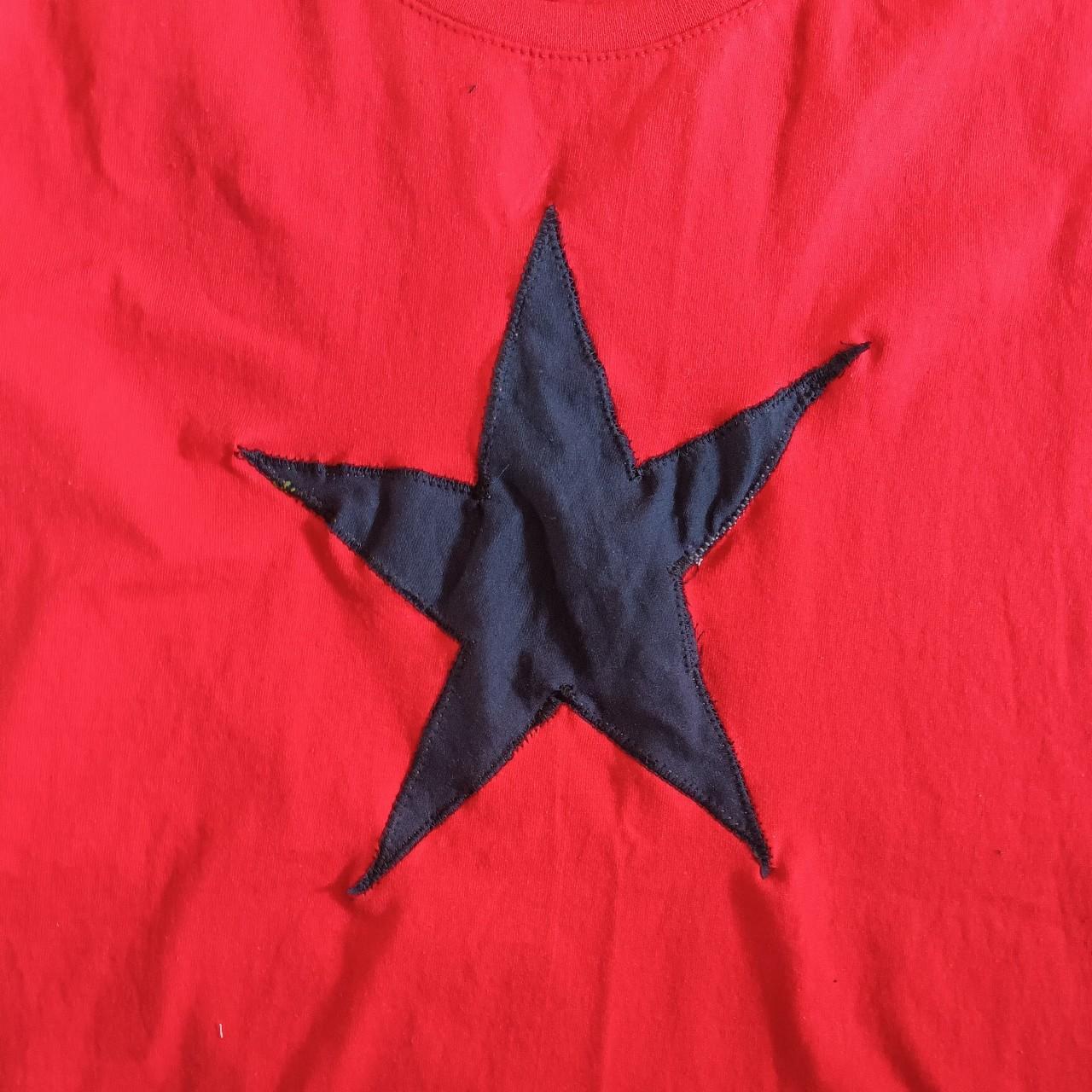 1 of 1 red and black hand sewn graphic star... - Depop