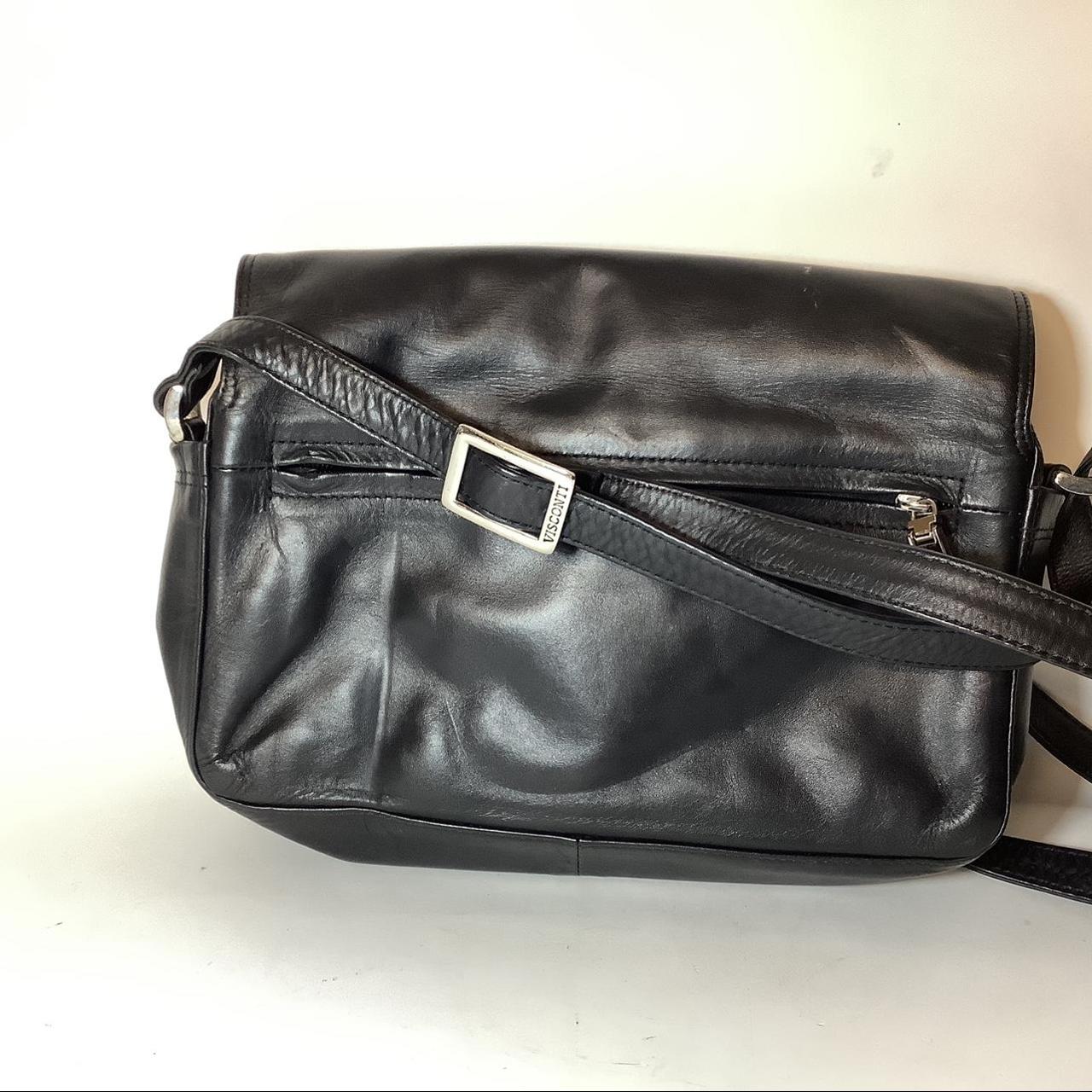 Visconti black leather bag 25 cm x 19 cm - Depop