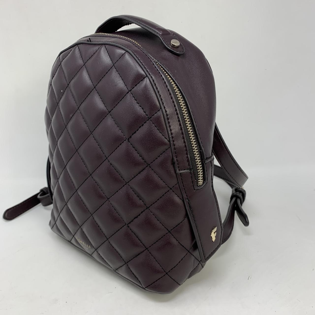 Fiorelli burgundy quilted leather backpack with. Depop