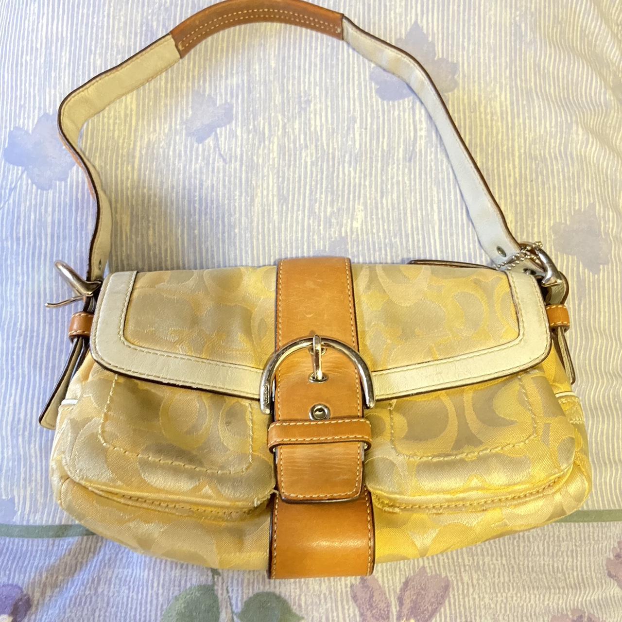 Coach, Bags, Pink And Yellow Coach Purse