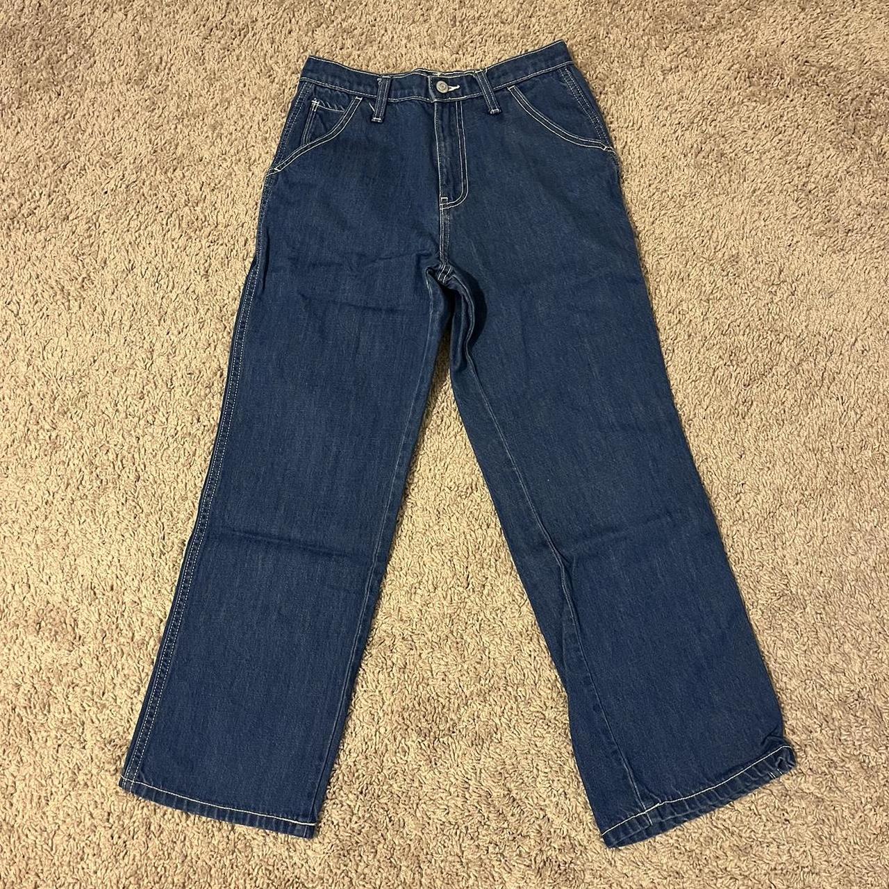 old navy dark wash carpenter jeans , - size 14 in