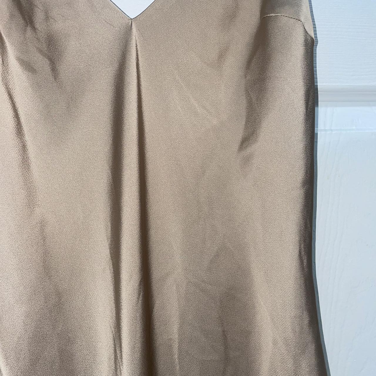 Mimii Satin V neck maxi dress, with side split. Size... - Depop