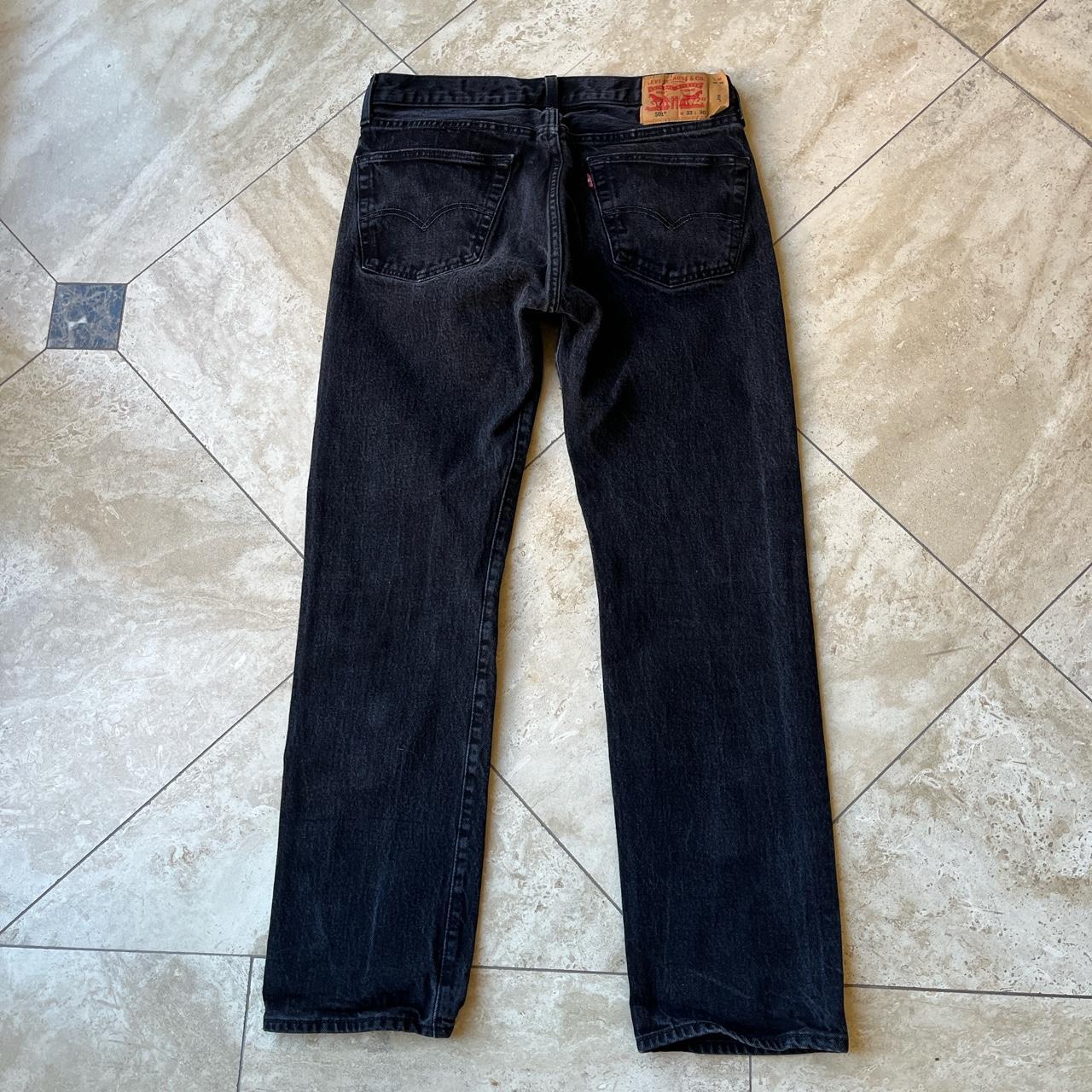 Charcoal y2k 501 Levi’s tag says 33 x 30 measures... - Depop