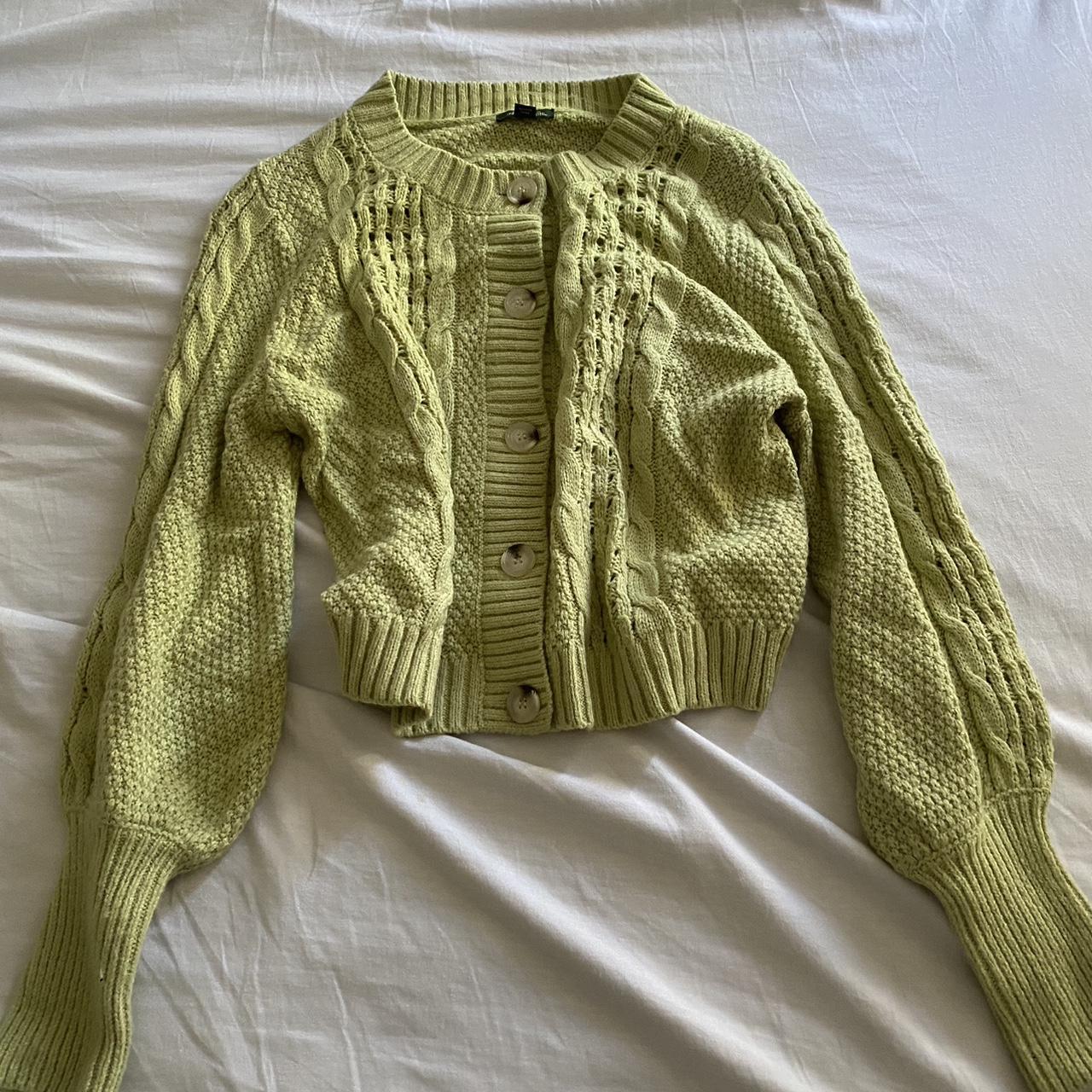 Cute lime green cardigan from Wild Fable with... - Depop