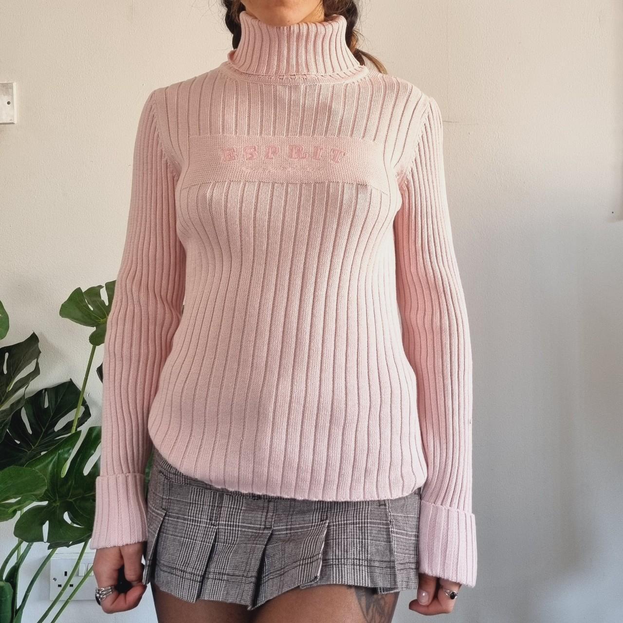 Vintage Esprit Chunky Knitted Turtleneck Jumper Baby... - Depop