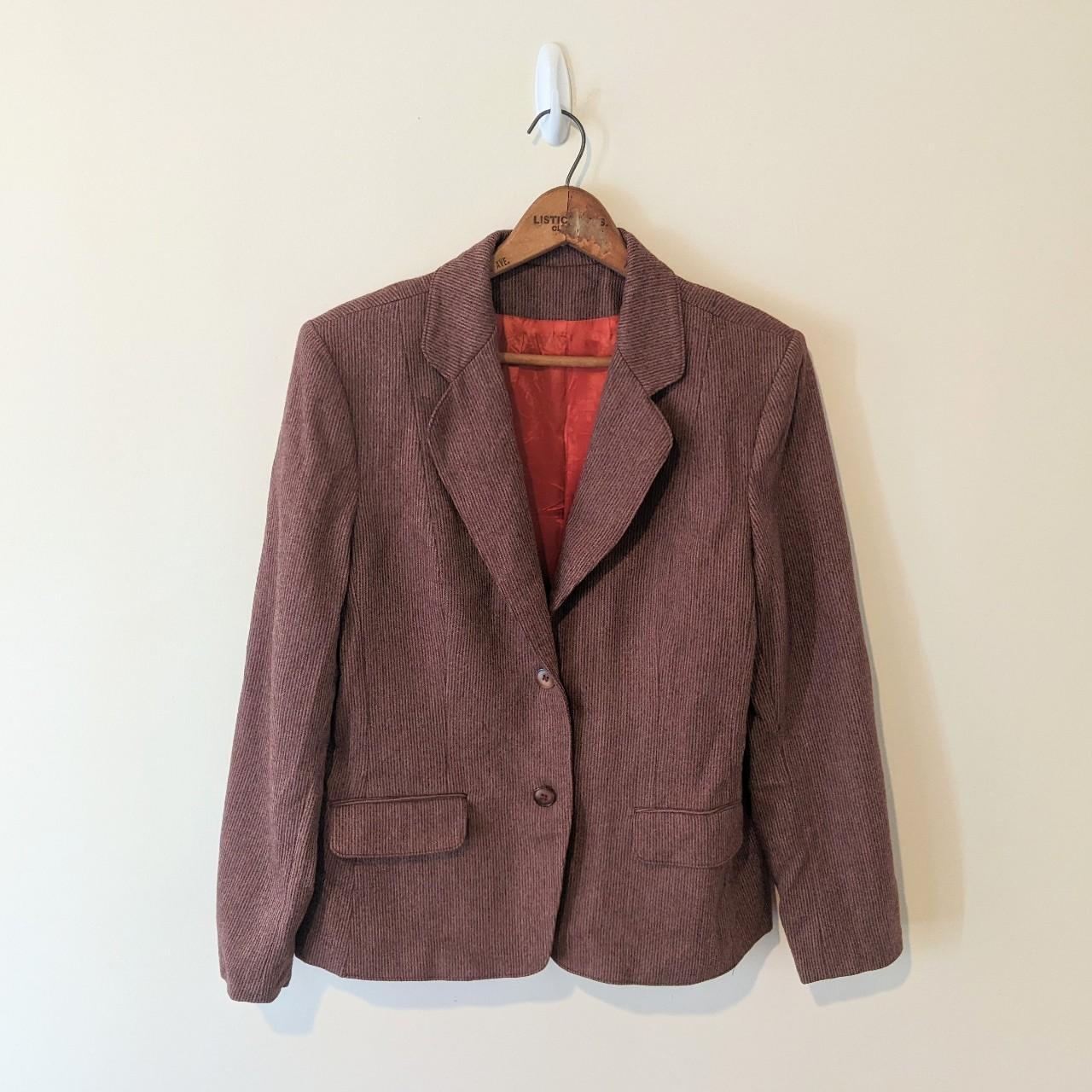 Women's Burgundy and Tan Jacket | Depop