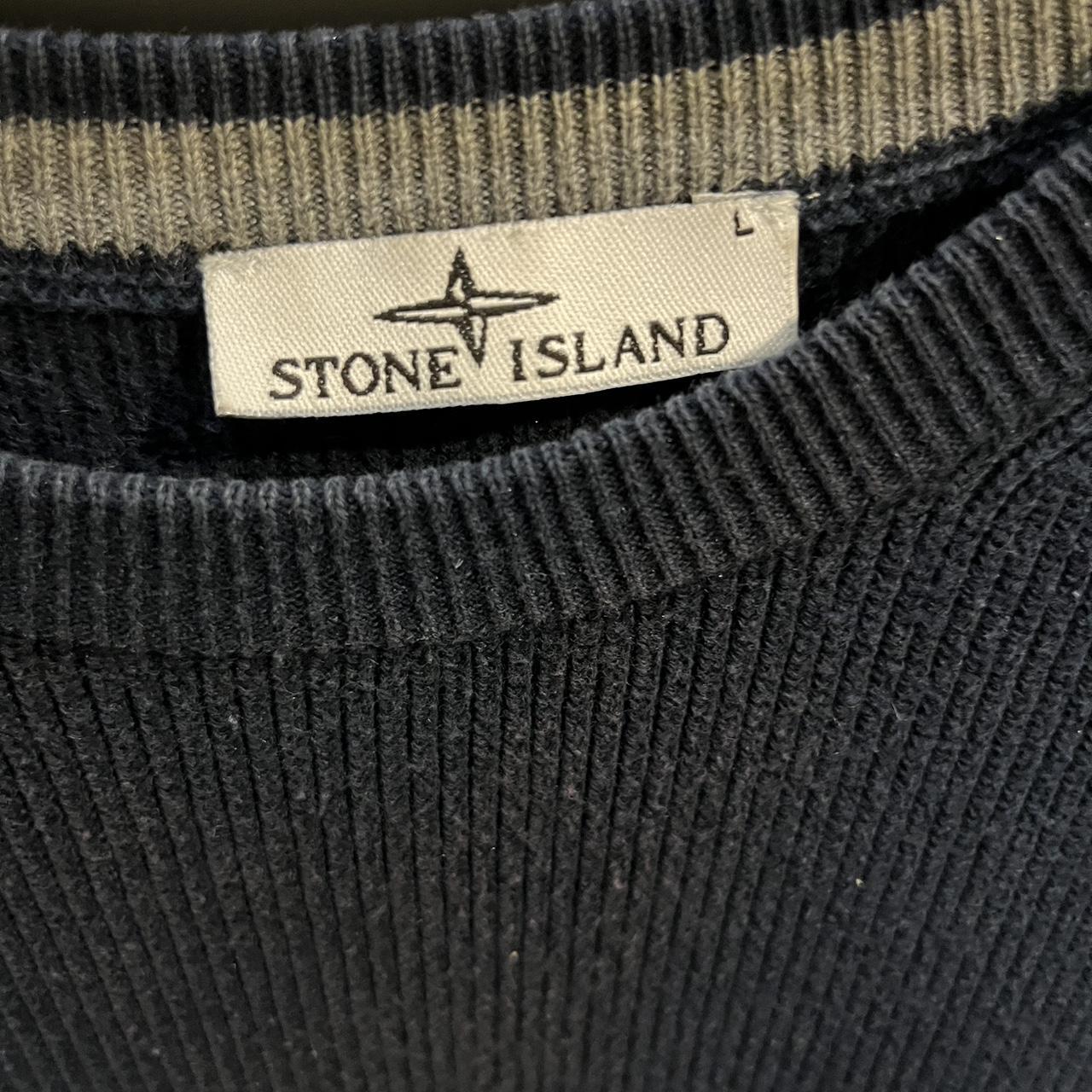 Navy Stone Island Jumper size Large Great Condition - Depop