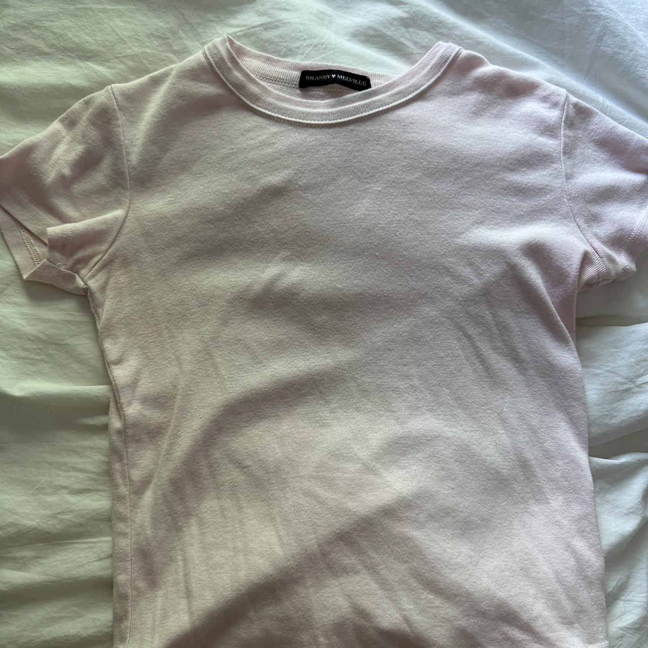 Light pink brandy Melville tee super comfy and stretchy - Depop