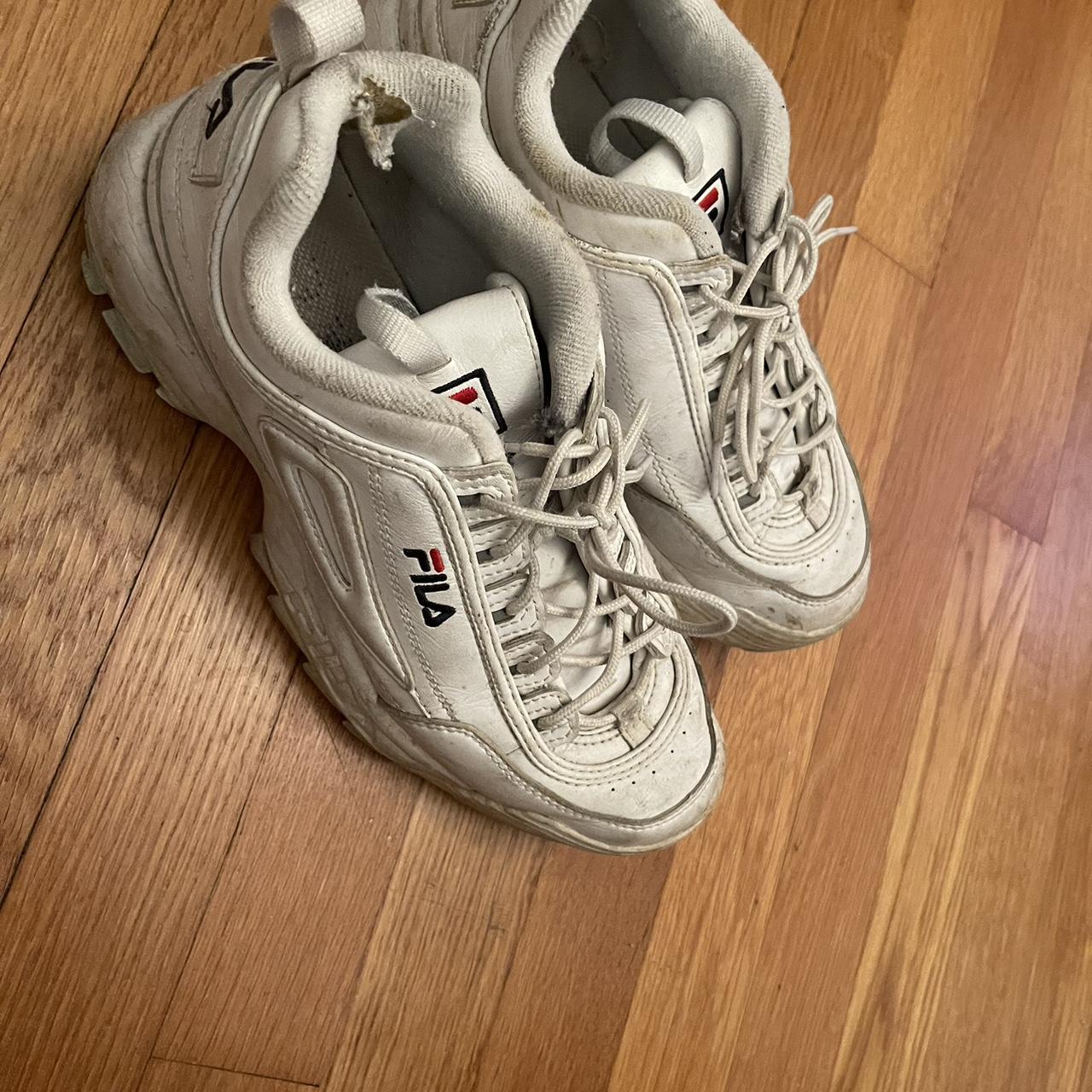 womens white fila trainers