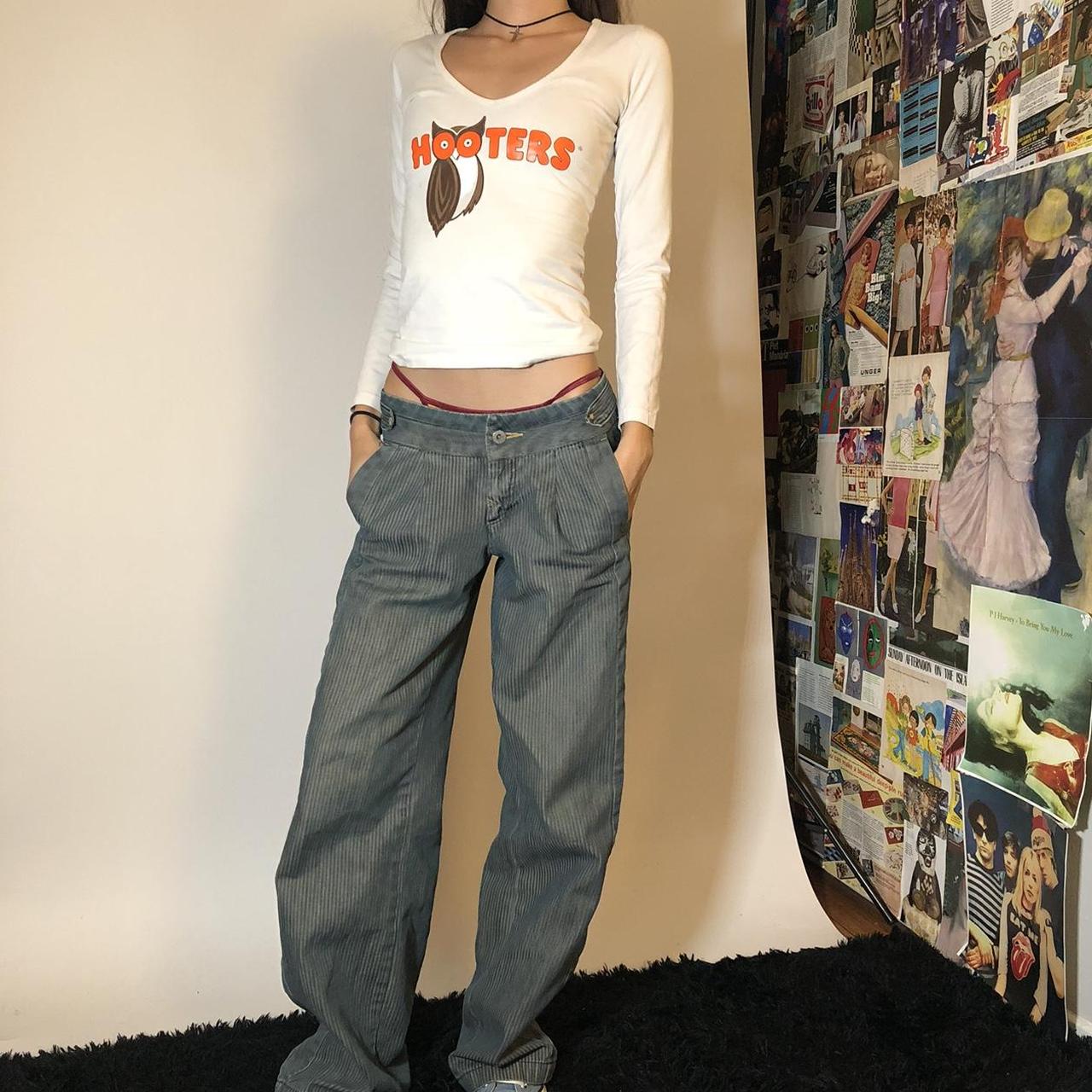 Women's White and Orange Top Depop