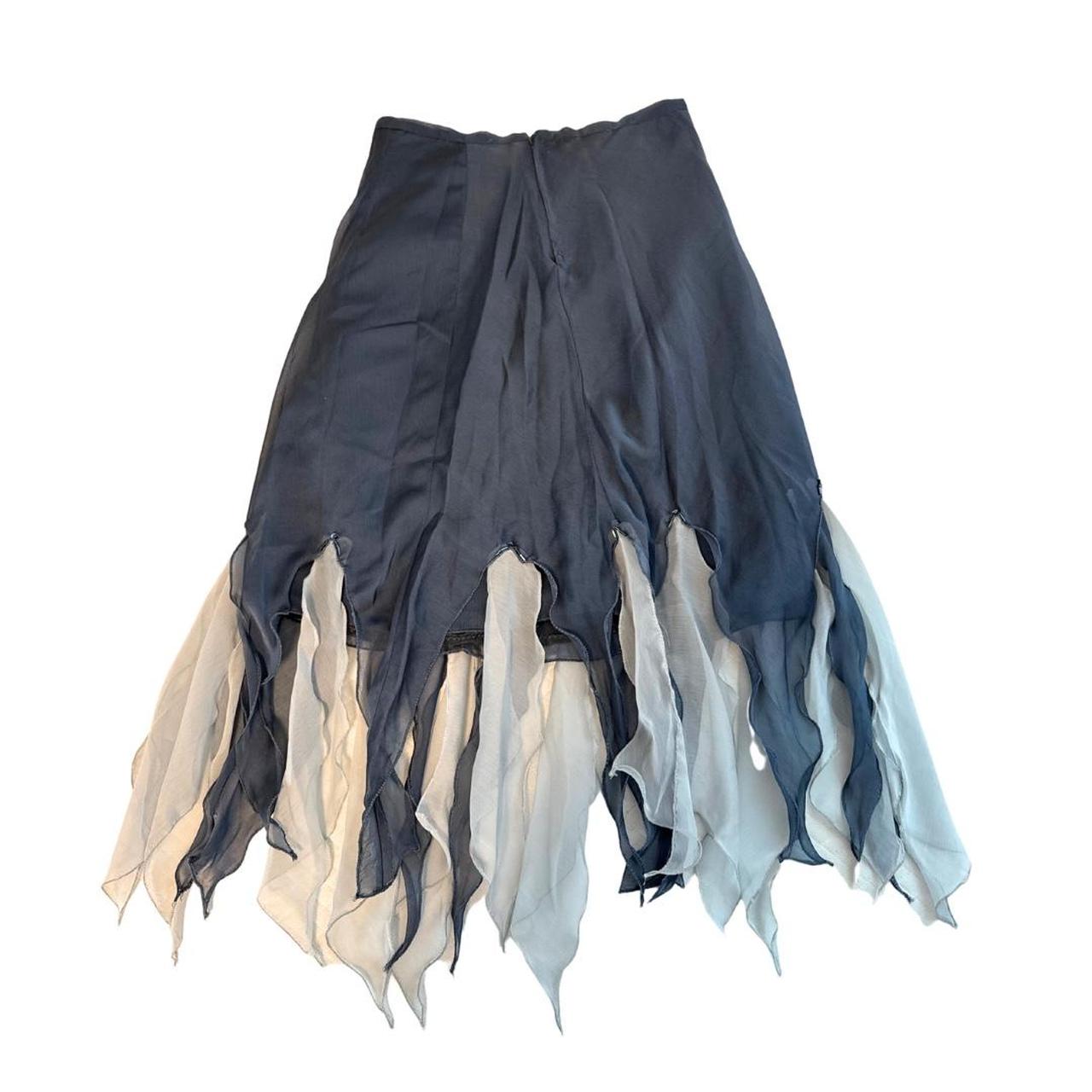 jellyfish blue beaded skirt 🪼🪼 true vintage handmade... - Depop