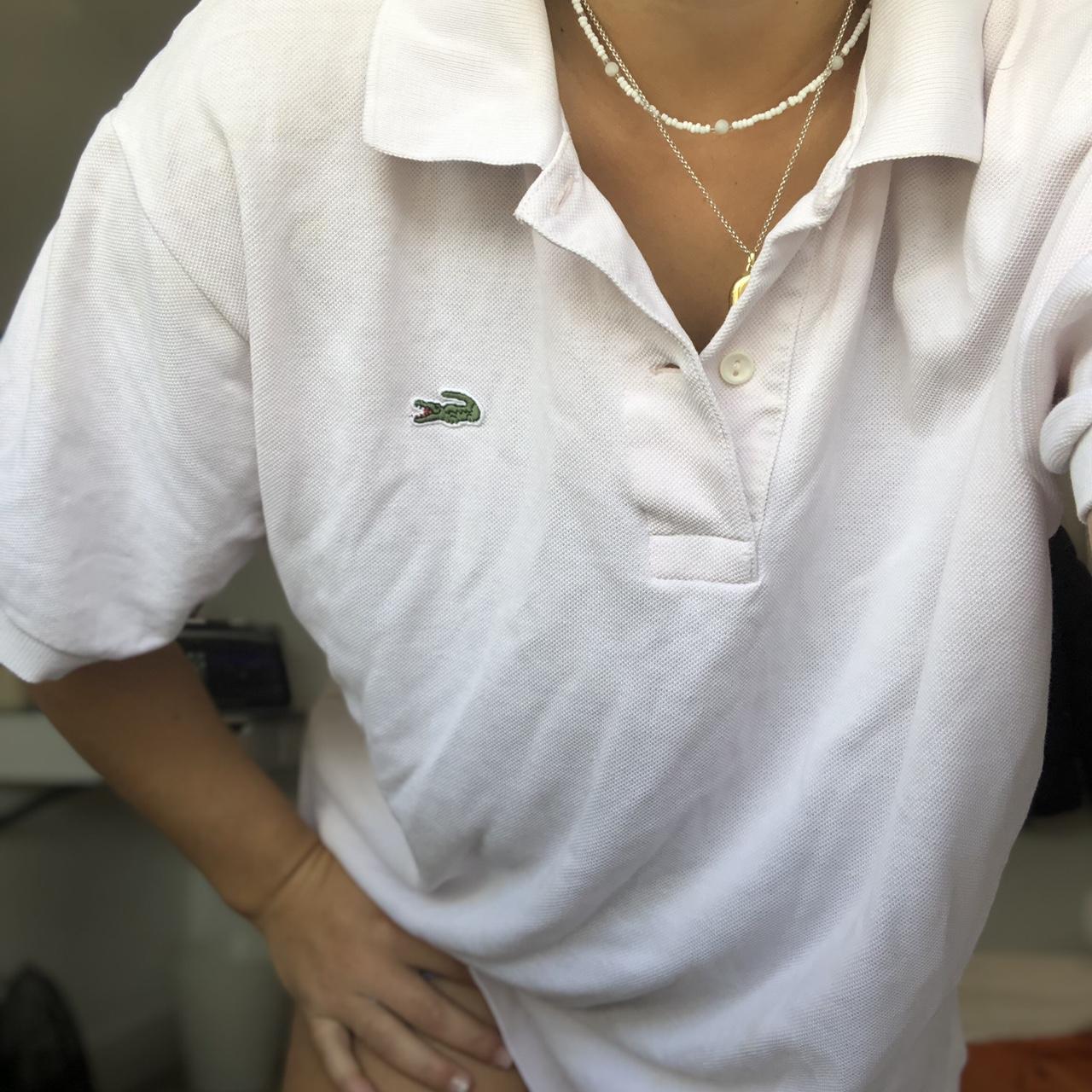 Oversized light pink Lacoste polo - Depop