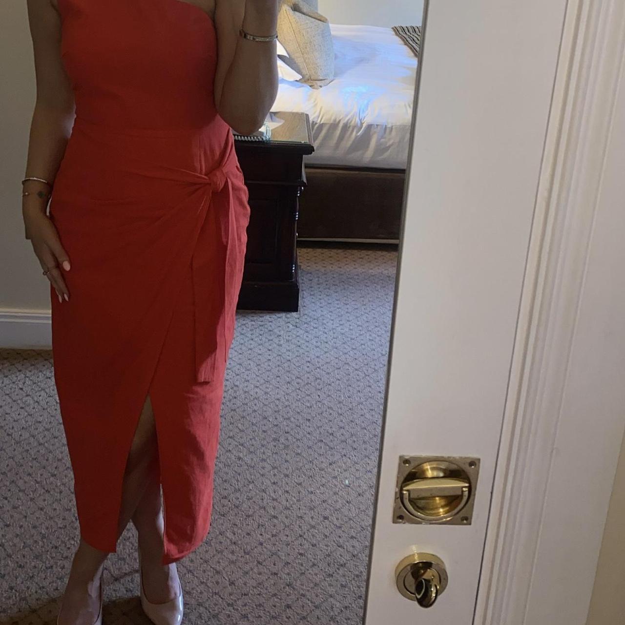 Kirsty's Kloset Coral One Shoulder Linen Depop