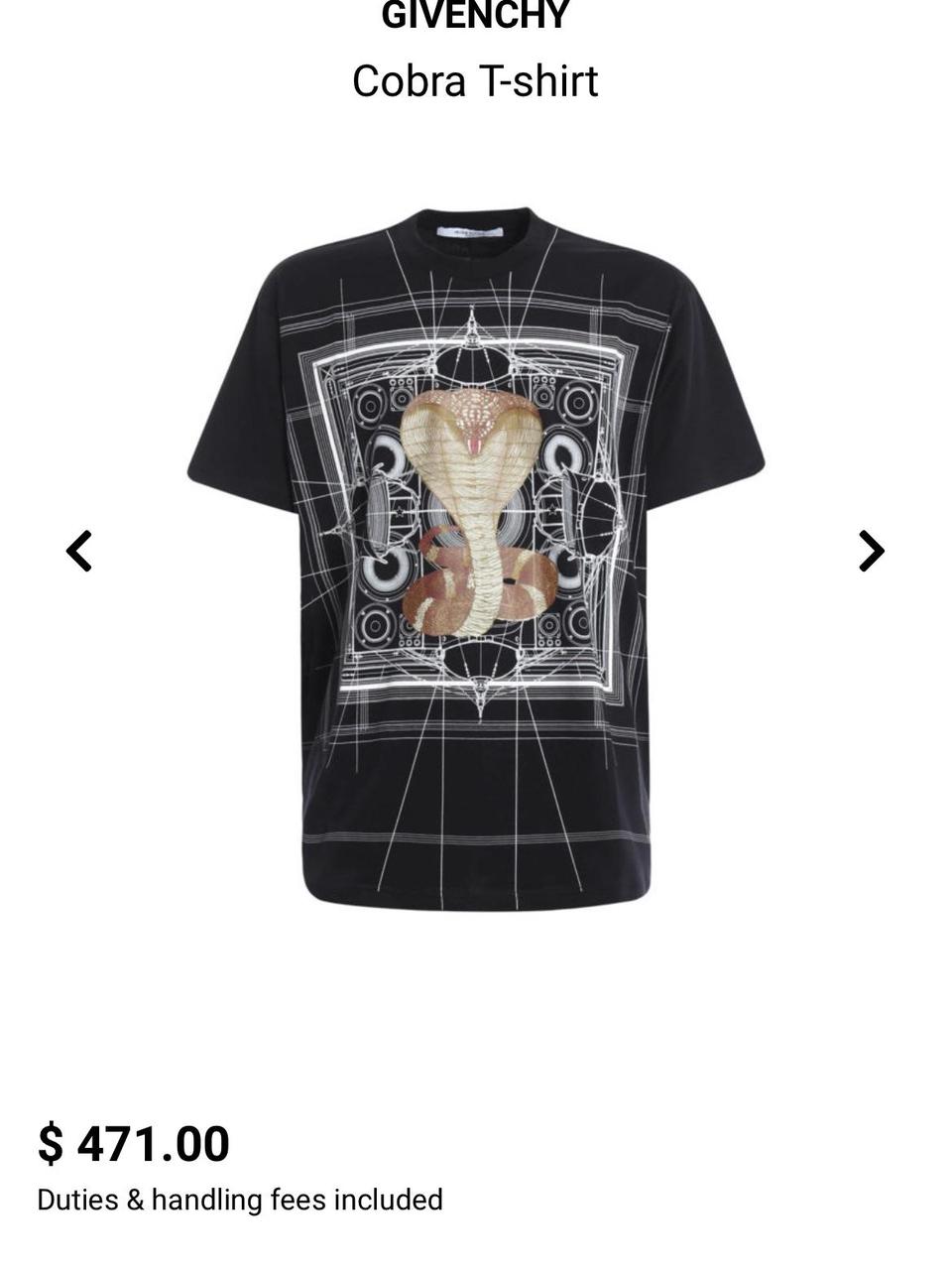 Givenchy snake t shirt hotsell