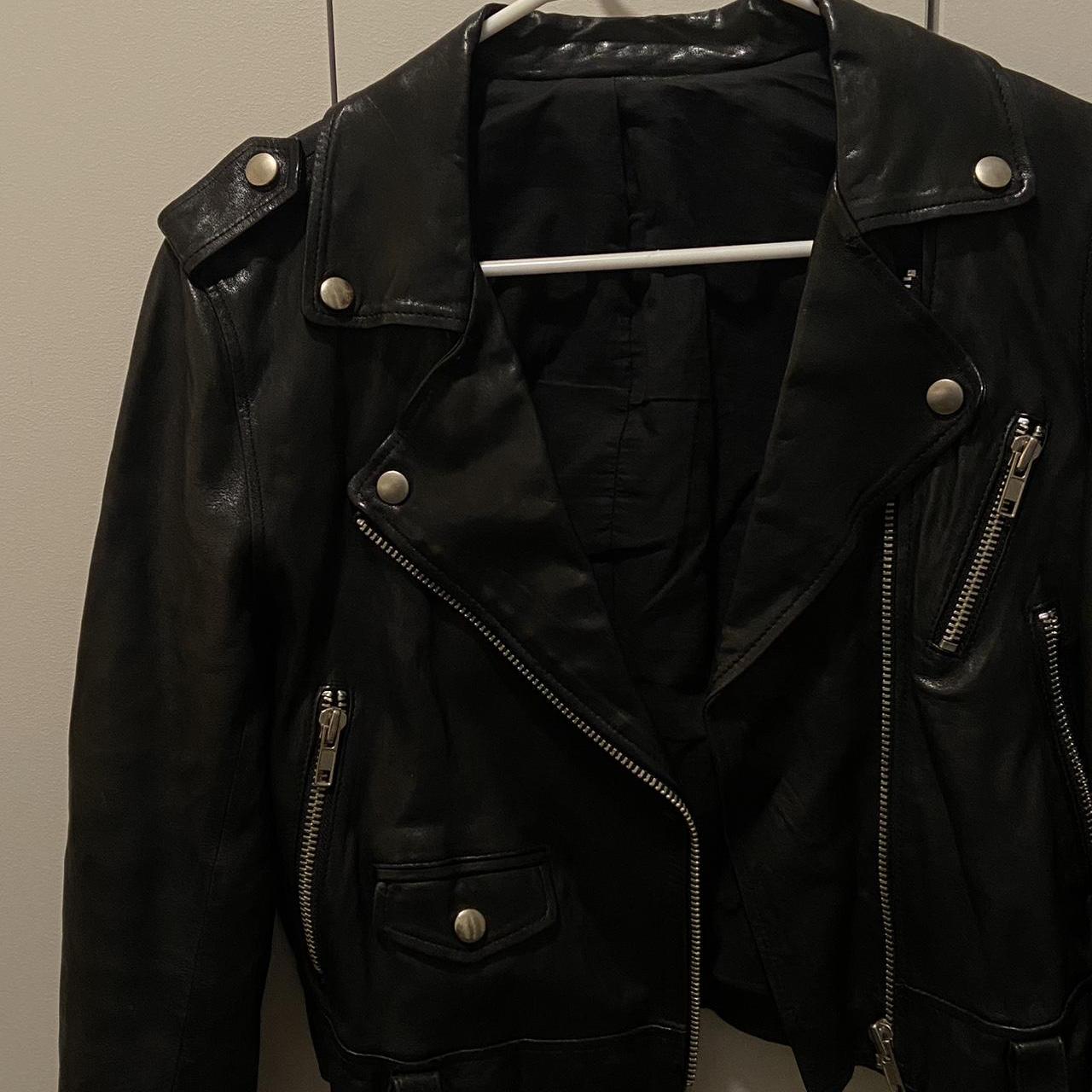 Vintage leather jacket made in Korea; 100% lamb;... - Depop