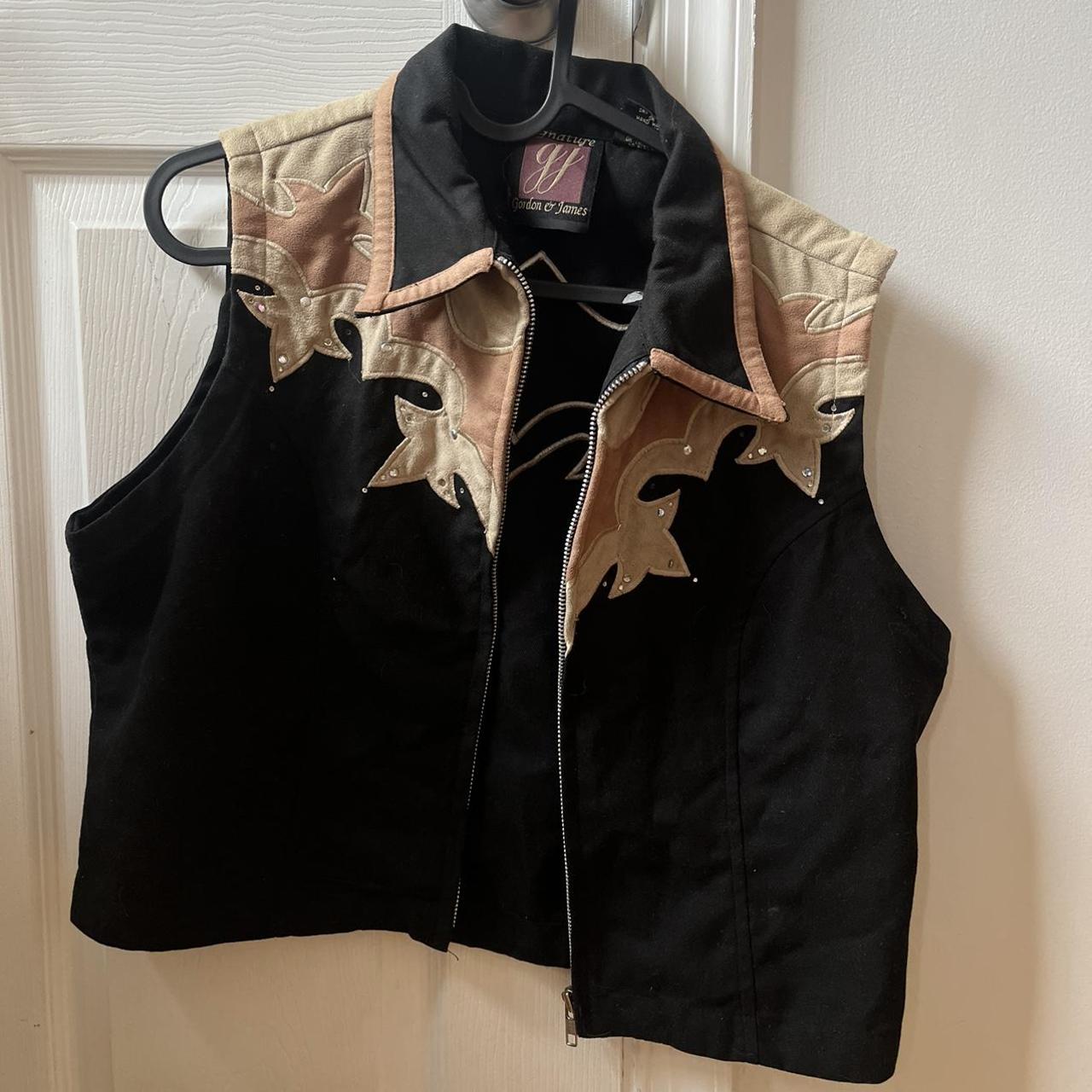 vintage childrens XL western zip-up vest. fits like... - Depop