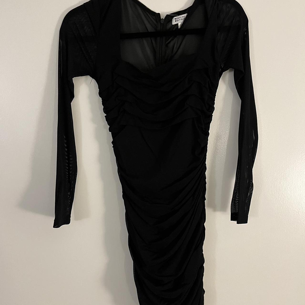 Estee Long Sleeve Mesh Party Dress Black – Beginning Boutique
