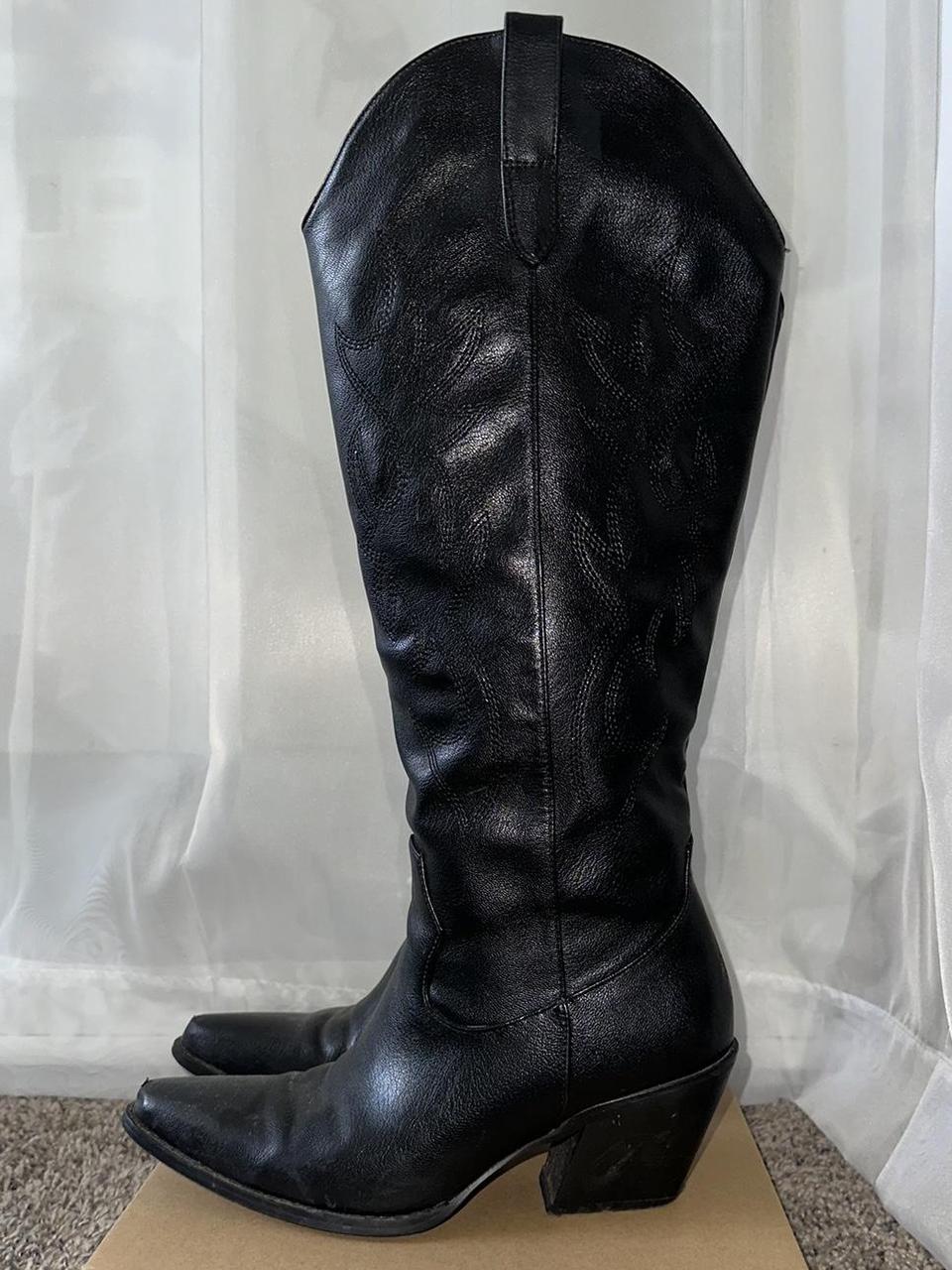 high black cowboy boots