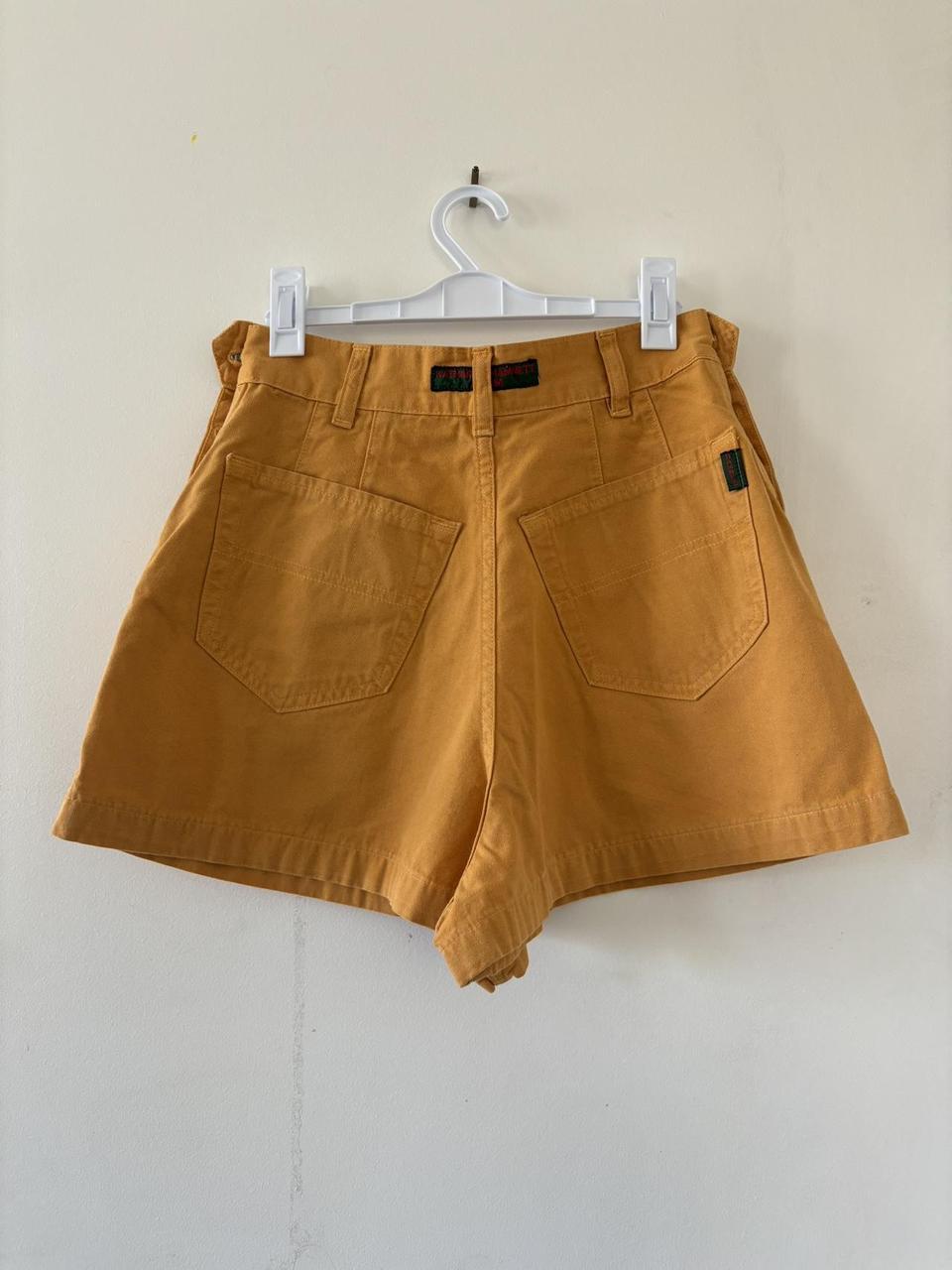katharine hammett mustard yellow denim shorts made... Depop