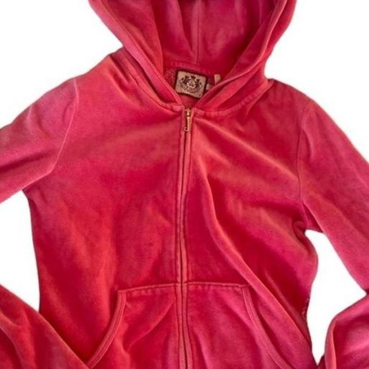 Pink vintage juicy couture velour zip up hoodie size... - Depop