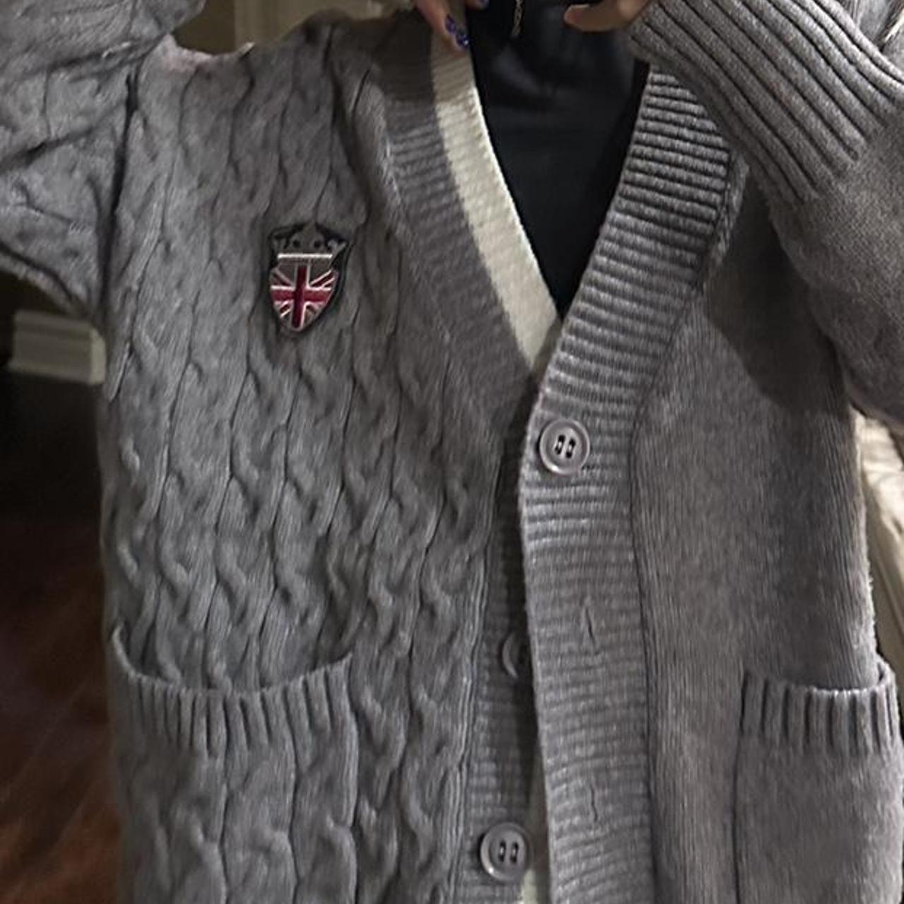 Gray preppy school girl cardigan super Depop