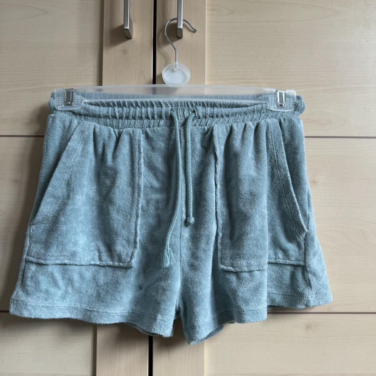 Towel texture jogger shorts Mint green in colour... - Depop