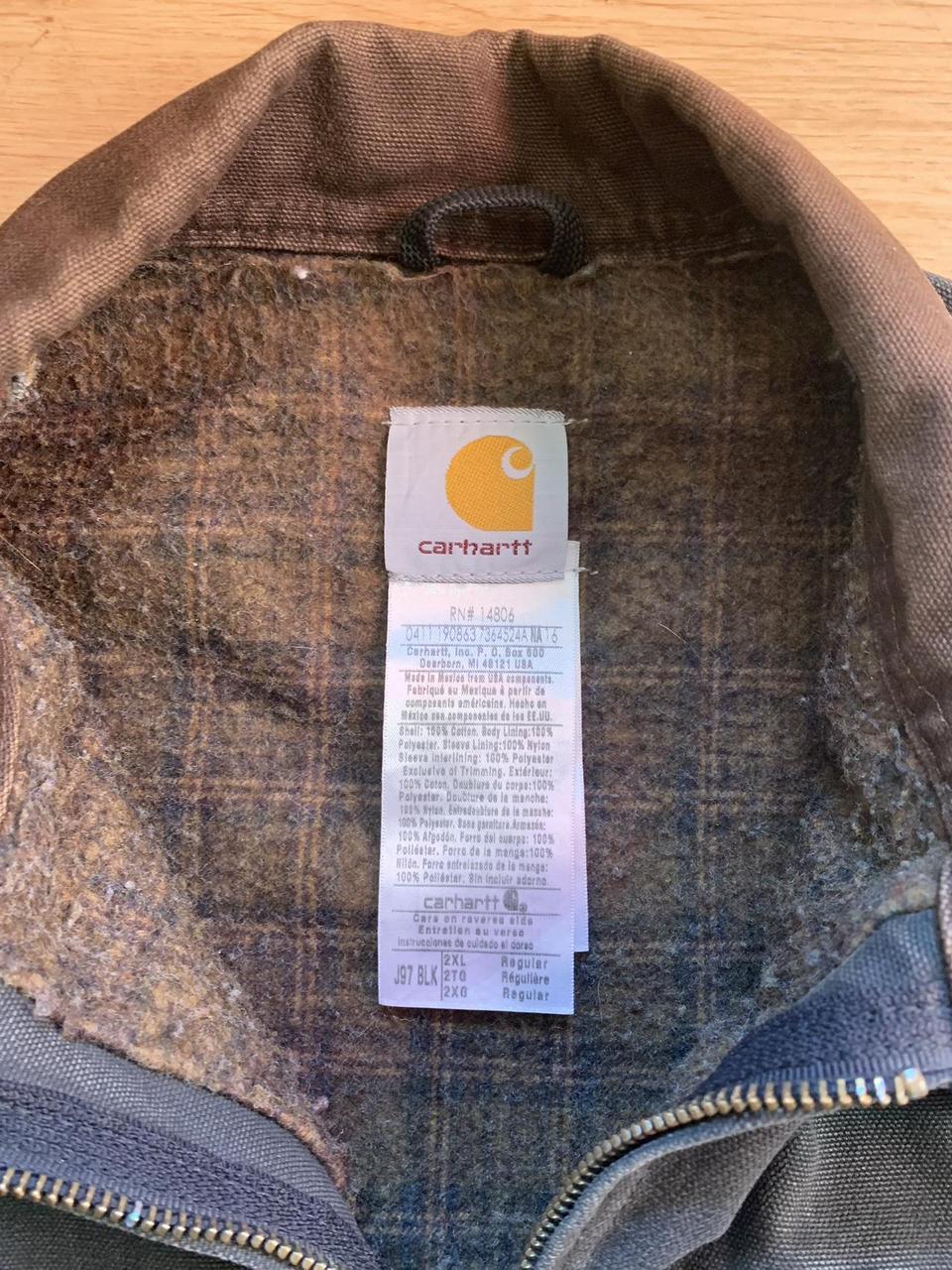 Vintage j97 carhartt Detroit jacket Size xxl 26 pit... - Depop