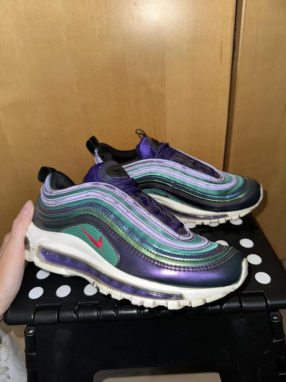 Purple and green air max 97 online