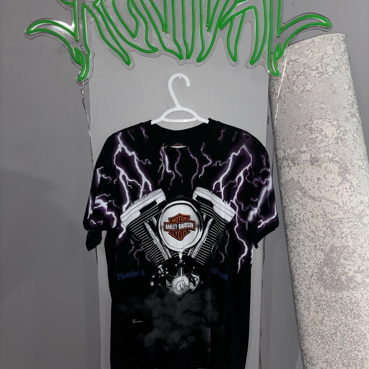 Harley Davidson purple lightning thunder motorcycle | Depop