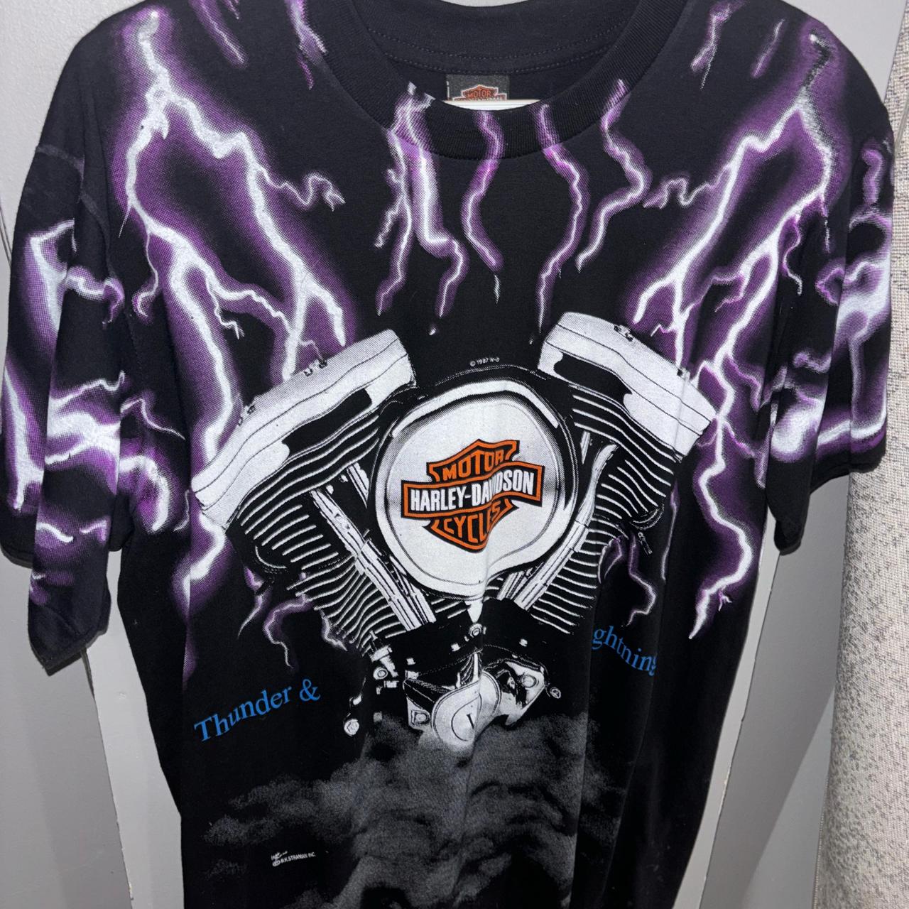 Harley-Davidson Thunder & Lightning Tシャツ Harley Davidson Thunder and Lightning All-Over Print Single