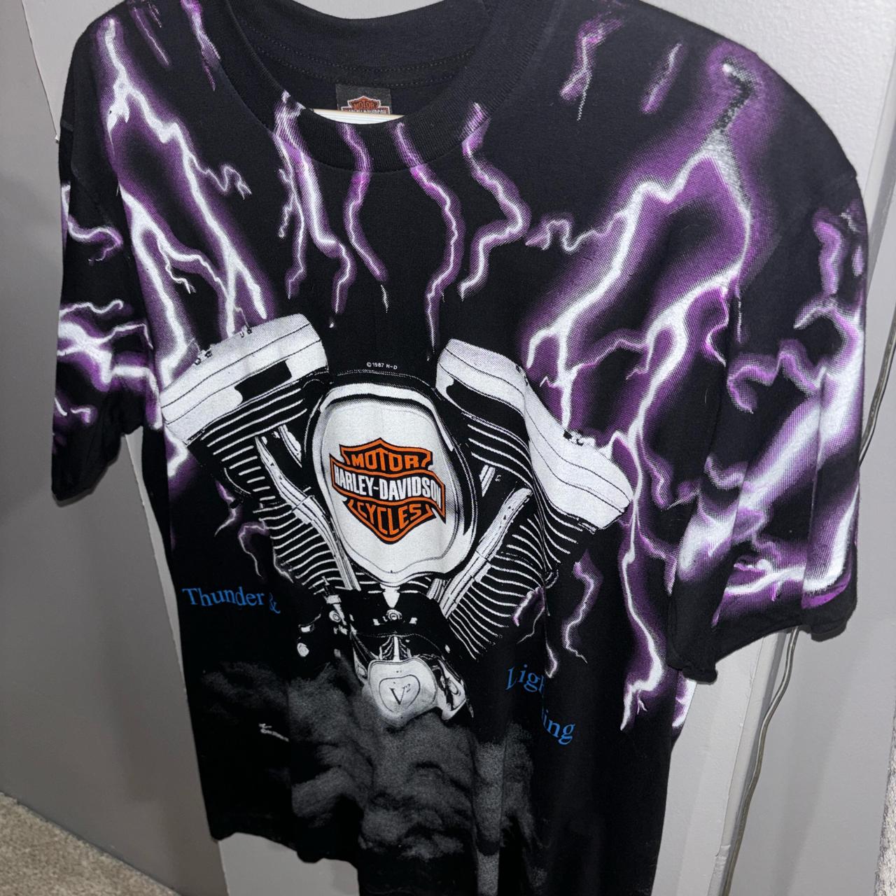 Harley Davidson purple lightning thunder motorcycle | Depop