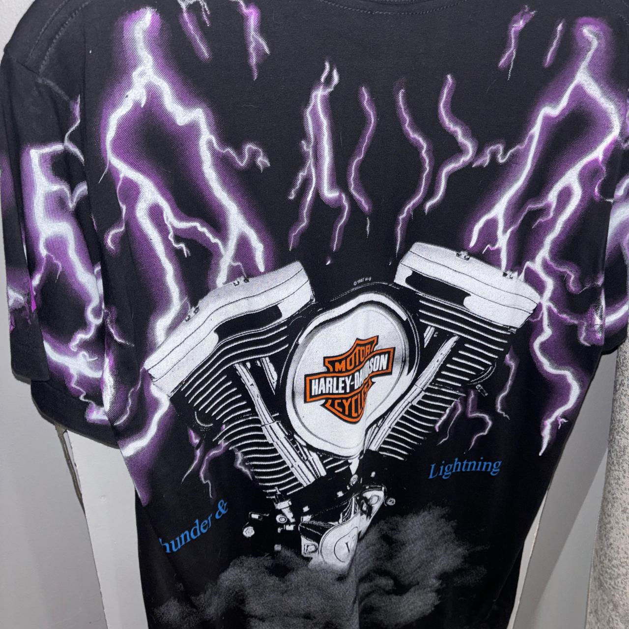 Harley Davidson purple lightning thunder motorcycle | Depop