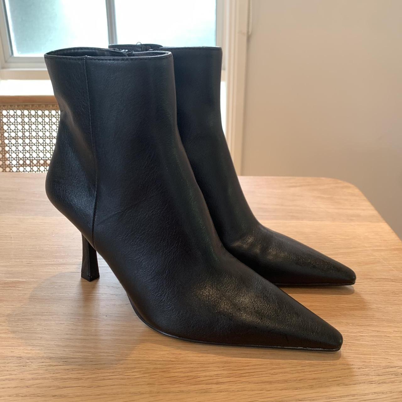 mango heel zipped boots