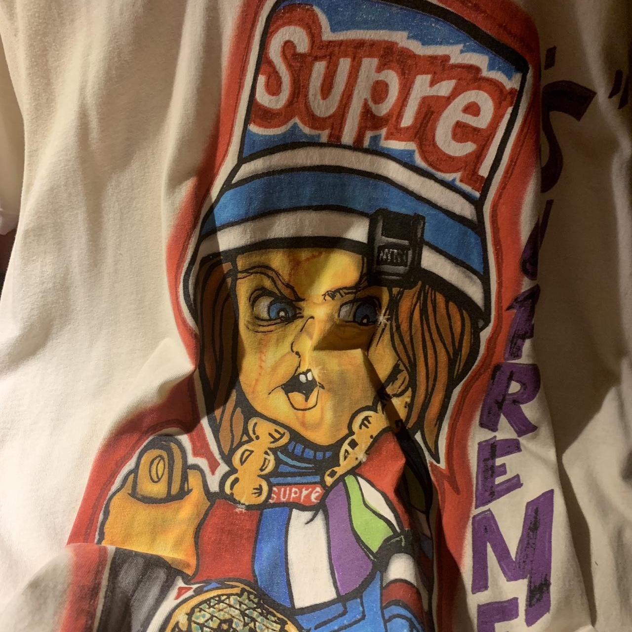 supreme Forty beuce tee フォーティーデュースTチャッキー Supreme forty deuce Chucky tee Size XL natural | Depop