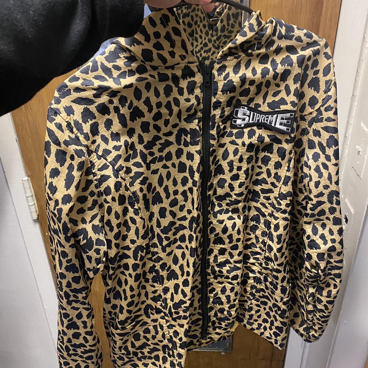 Supreme Cheetah Skew Hooded Nylon Jacket 2017 Depop