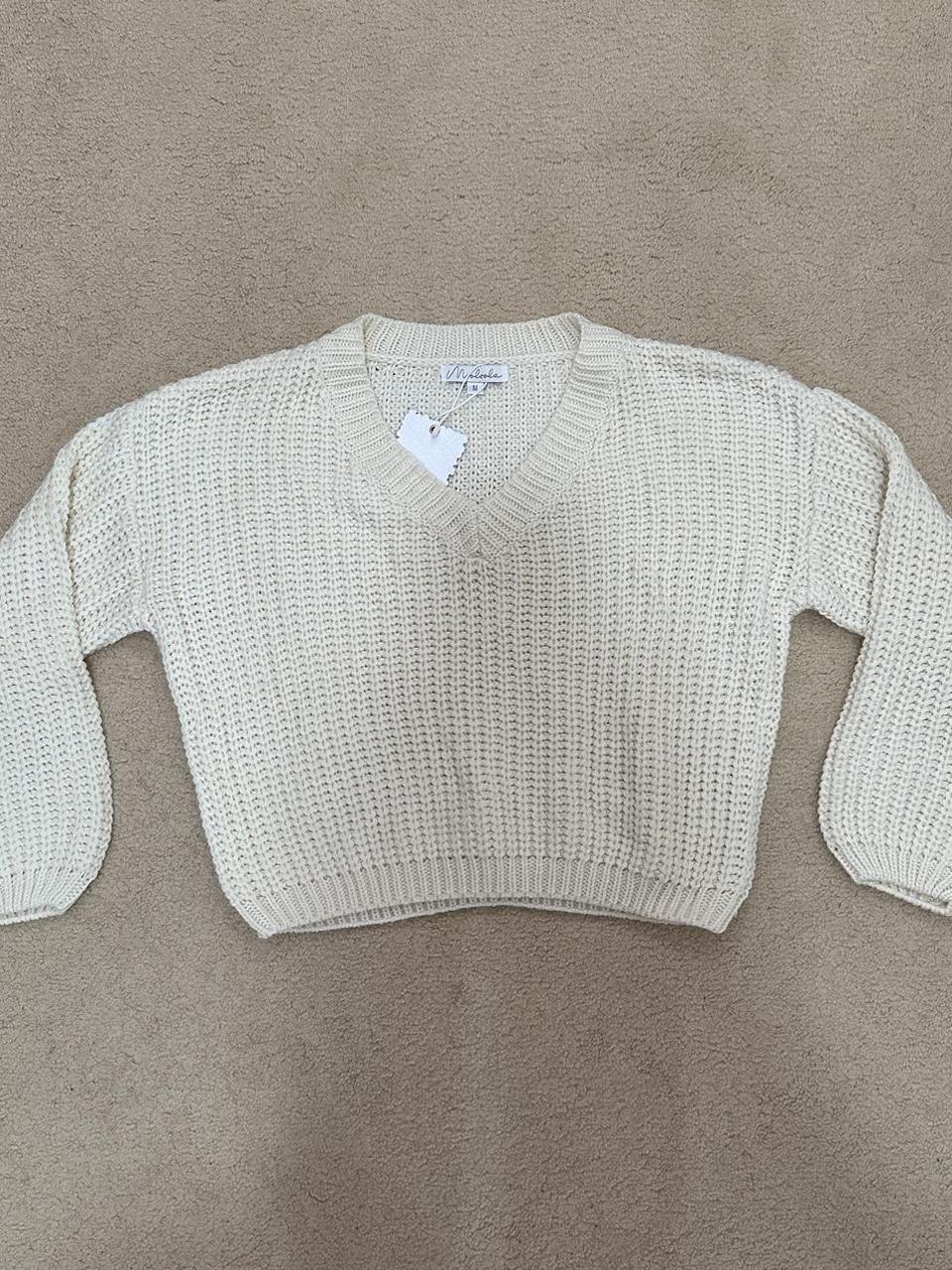 Cream Knot jumper - Depop