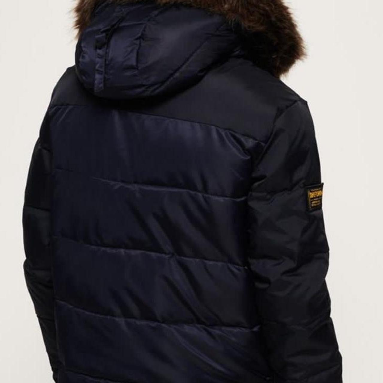 Superdry Chinook men's navy coat Depop