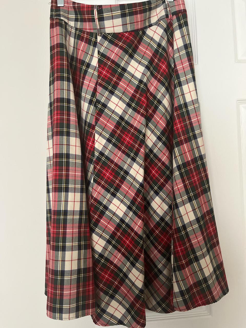 H&m plaid midi skirt hotsell