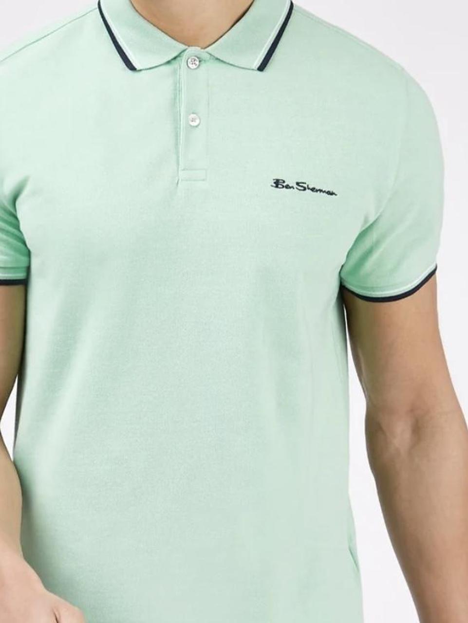 Ben Sherman Men's Green and Navy Polo-shirts (4)