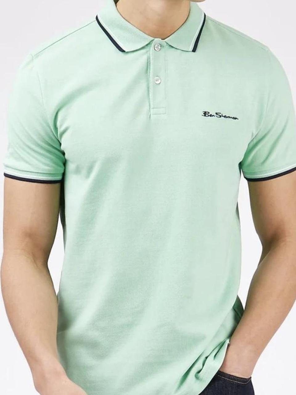 Ben Sherman Men's Green and Navy Polo-shirts (6)